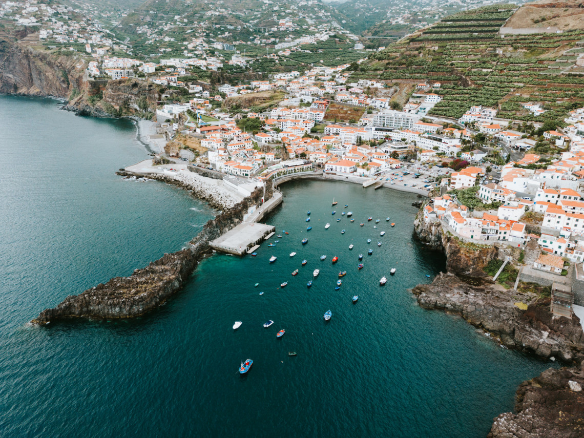 Arial view of fisherman village Câmara de Lobos, Madeira Arial view of fisherman village Câmara de Lobos, Madeira