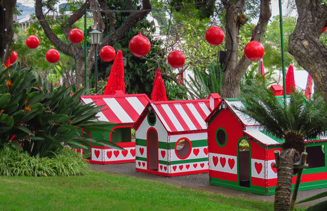 Municipal Funchal Garden decorated for Christmas in Funchal, Madeira Municipal Funchal Garden decorated for Christmas in Funchal, Madeira