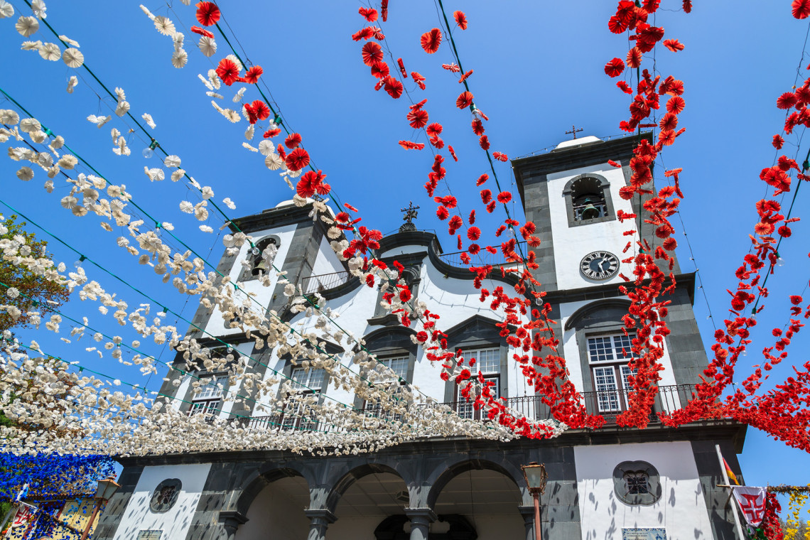Traditional church in Funchal town, Madeira island