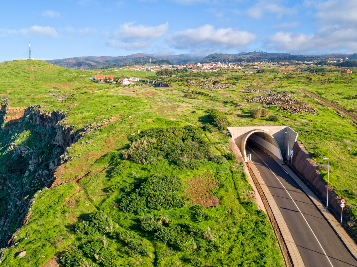 Rural Countryside with Tunnel Road Madeira Island