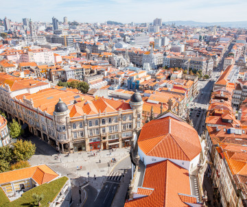Aerial View of Porto City in Portugal