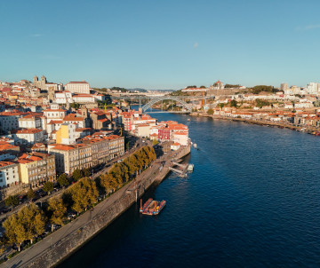 Douro River Bank in Porto City, Portugal