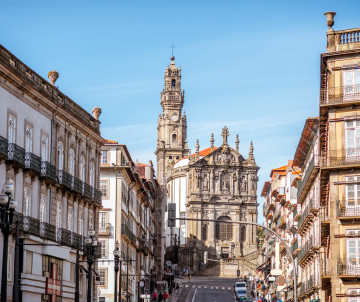 Clérigos Church and Tower in Porto City, Portugal