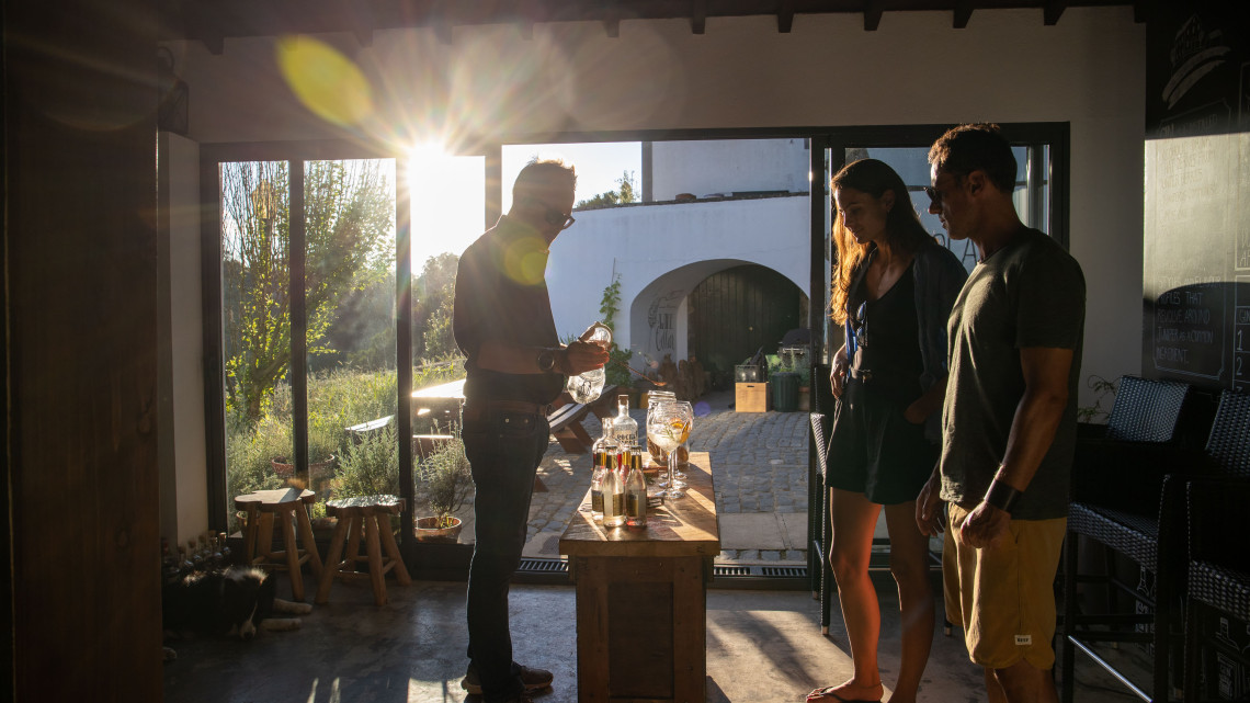 Auça de Gin na Biblioteca de Gin no Solar Branco na Ilha de São Miguel, Açores
