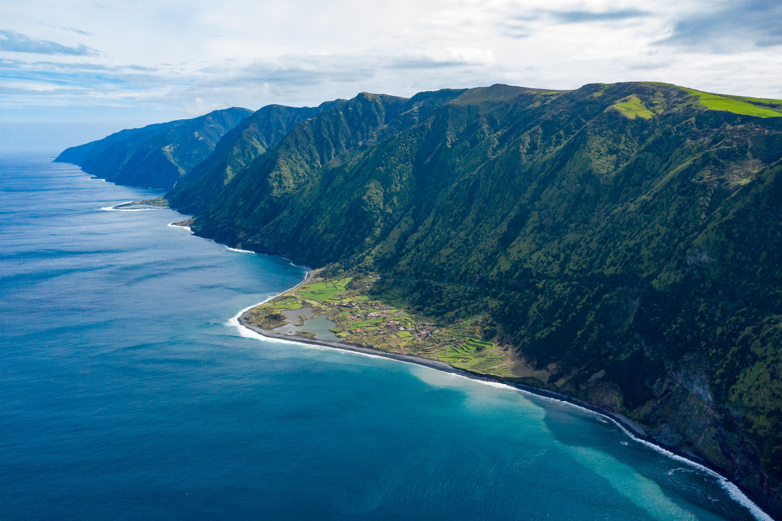Fajã dos Cubres in São Jorge Island, the Azores, Portugal. fajã-dos-cubres-in-são-jorge-island-azores-archipelago-portugal