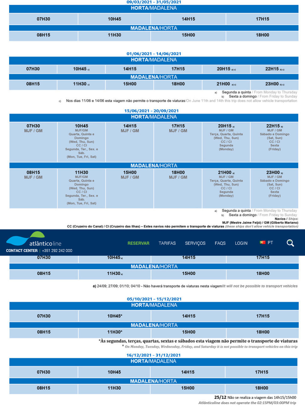 Blue Line schedules - Atlanticoline - Azores inter-island ferries Blue Line schedules - Atlanticoline - Azores inter-island ferries