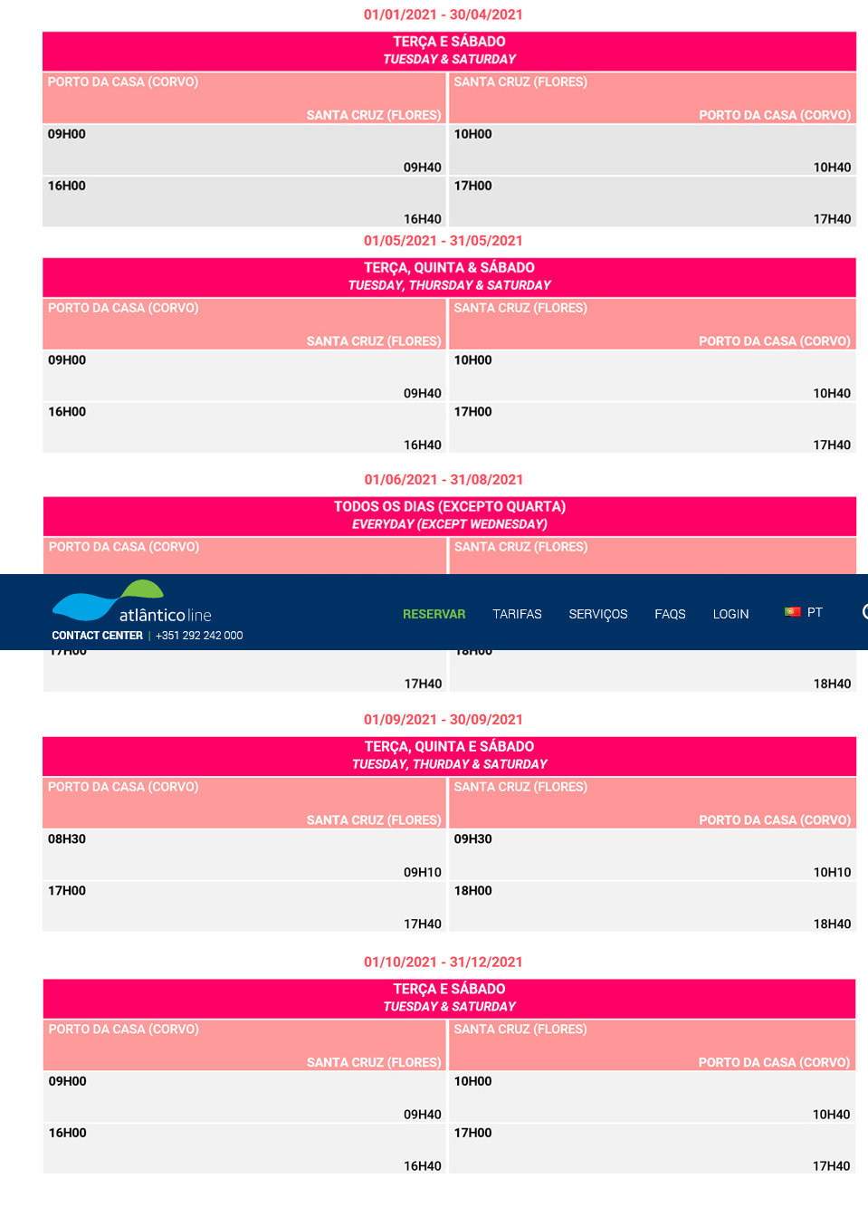 Pink Line schedules - Atlanticoline - Inter-island ferries in the Azores Pink Line schedules - Atlanticoline - Inter-island ferries in the Azores