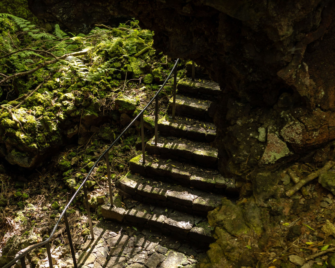 Inside View of Gruta das Torres in Pico Island, Azores