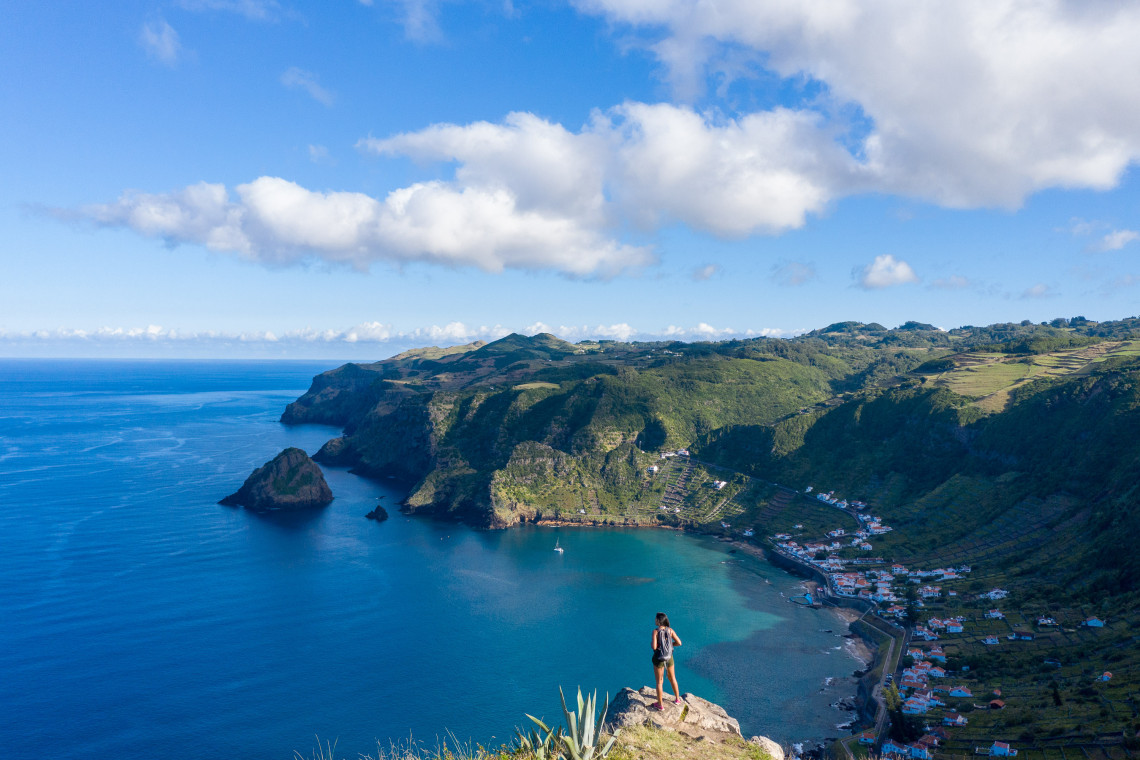 Baía de São Lourenço na Ilha de Santa Maria, Açores