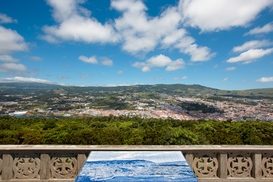 Angra do Heróismo in Terceira Island From Monte Brasil