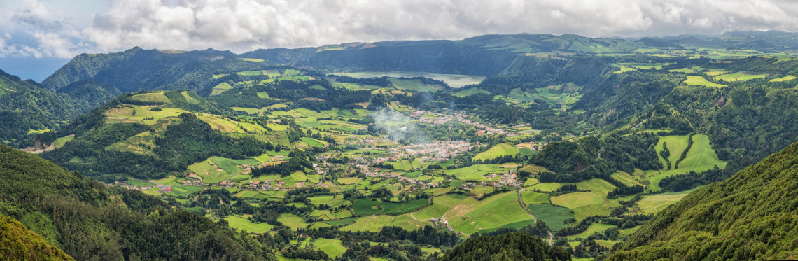 Green Landscape of Furnas Valley in São Miguel Island, Azores