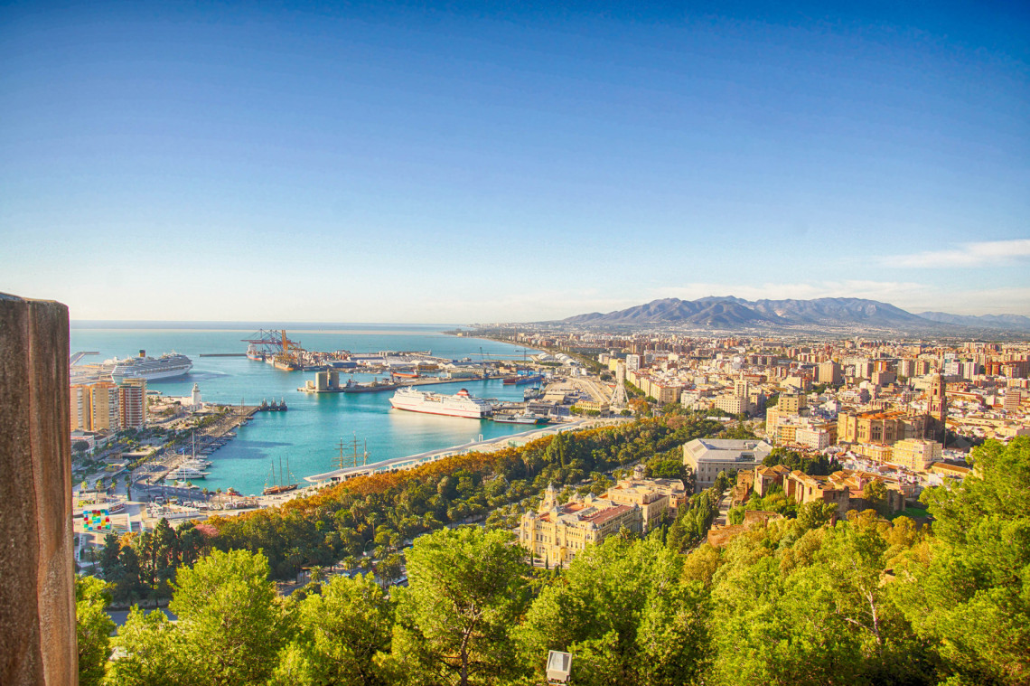 Aerial View of Malaga from Gibralfaro Castle aerial-view-of-malaga-from-gibralfaro-castle