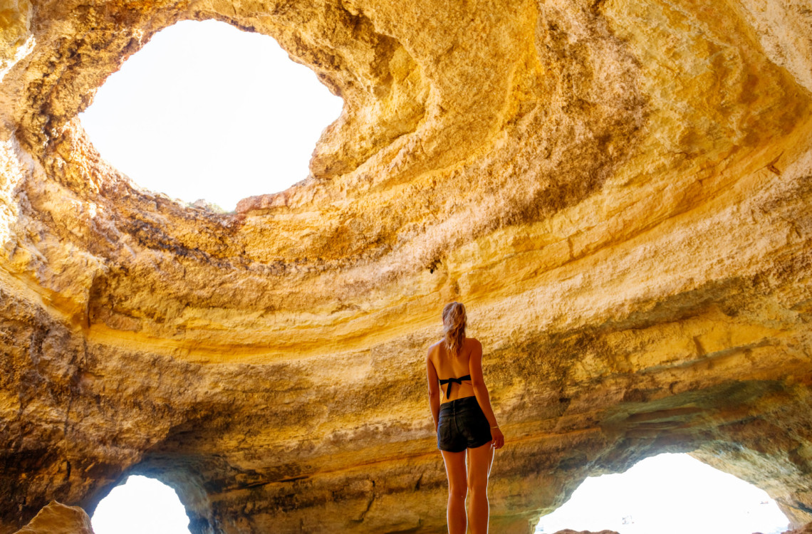 Benagil Cave in the Algarve Region of Portugal