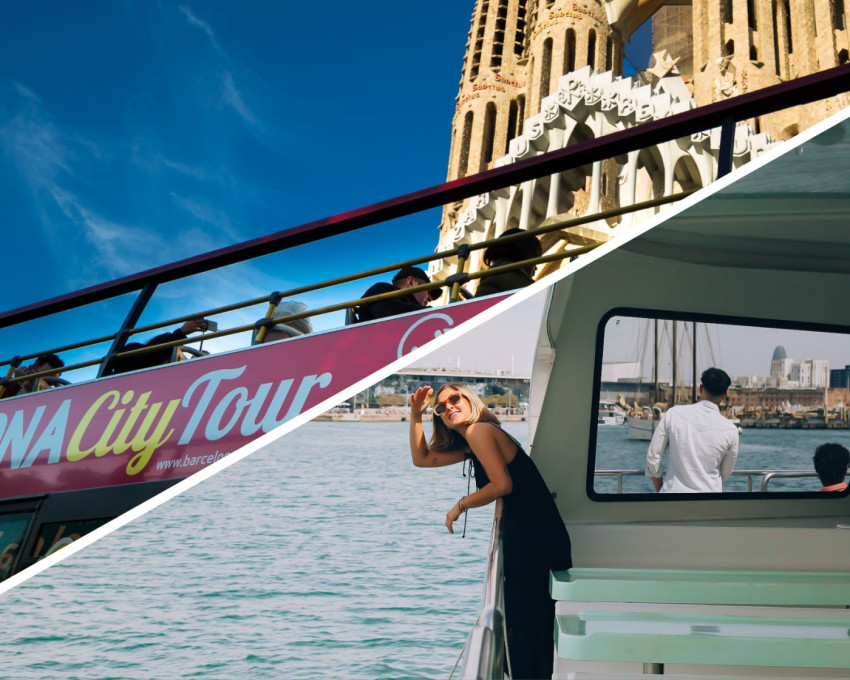 Sightseeing: Combo: Barcelona City Tour Hop On - Hop Off and Eco Catamaran Cruise