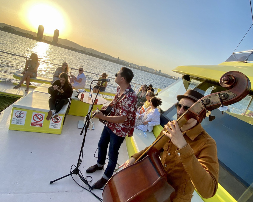 Boat: The Funny Side of Barcelona: Barcelona Live Show in Catamaran and Sunset